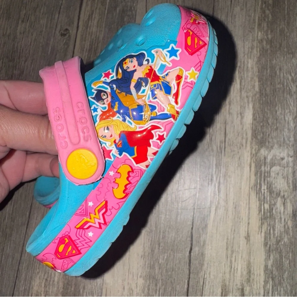 CROCS Kids' Superhero Water Shoes - Blue and Pink